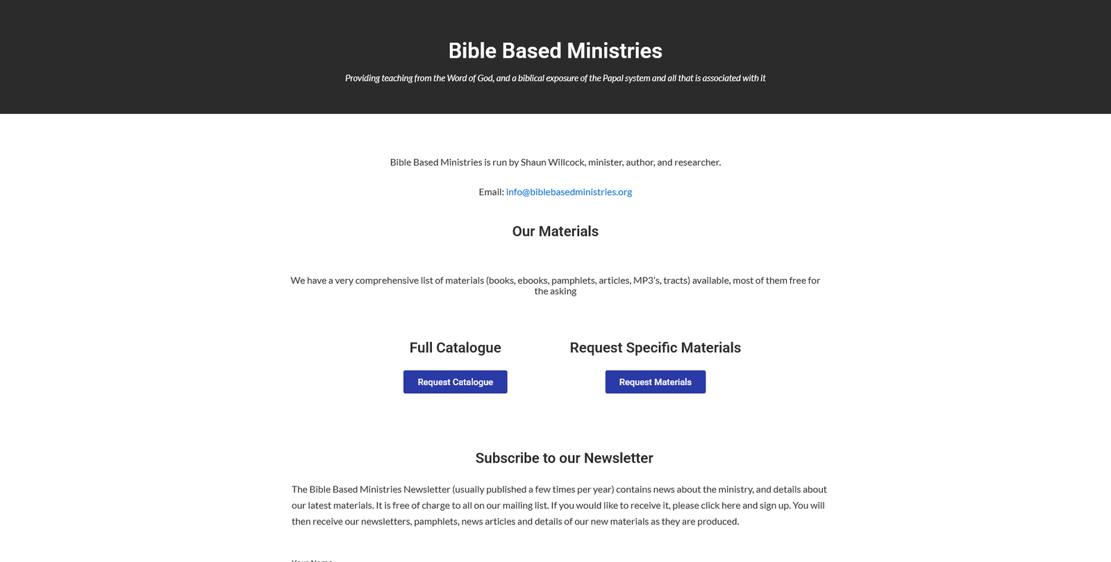 Bible Based Ministries website