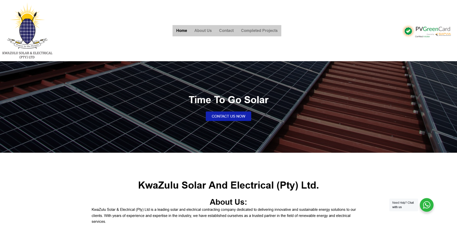 Kwazulu Solar and Electrical website